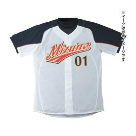 ◆◆ ＜ミズノ＞ MIZUNO シャツ／オープンタイプ(2006世界モデル) 52MW890 (01：ホワイト×ネイビー×レッド)