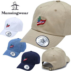 即納可☆【Munsingwear】マンシングウェア USAペンギン刺繍キャップ 帽子 ゴルフ MGBRJC10