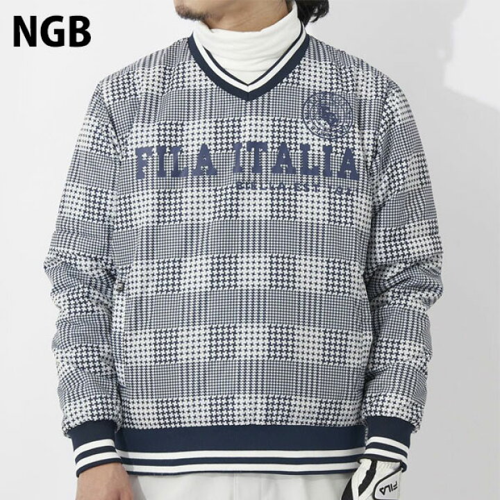 楽天市場】即納可☆【FILA】フィラ ゴルフ 中綿Vネックプルオーバー 袖 