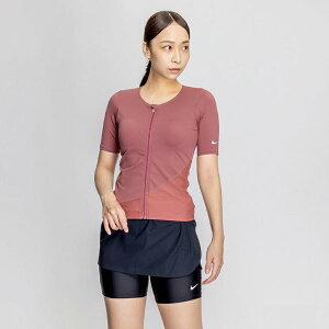 即納可☆【NIKE】ナイキ ジップ付き半袖 2in1 スカートショーツセパレーツ レディース フィットネス水着 2993126