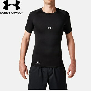◆◆メール便発送 <アンダーアーマー> UNDER ARMOUR ヒートギアアーマー コンプレッション ショートスリーブ クルー(ベースボール/MEN) 1358643 (Black(001))