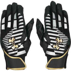 [֔ A_[A[}[ UNDER ARMOUR UA CLEAN UP PRO BATTING GLOVES UAN[Abv v obeBOO[u(싅\tg{[/Y) 6001312 (Black/Silver/MetallicGold(001))