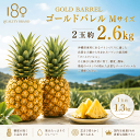 ゴールドバレル 2.6kg 2玉 Mサイズ パイナップル 沖縄産 東村 日本一の生産量 ゴールド 黄金の バレル 樽と名付けられ…