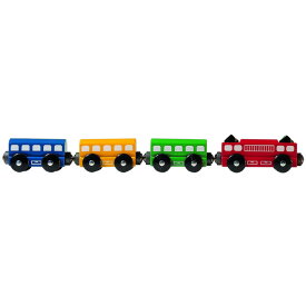 木製レール 電車 機関車 ブリオ BRIO 互換 特急4両 9640 ミッキィ MICKI 木のおもちゃ 誕生日 プレゼント 男の子 女の子 子供