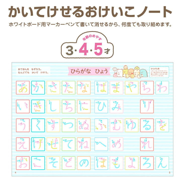 楽天市場 4月14日発売新商品 すみっコぐらし かいてけせる おけいこノート ワーク ドリル 知育ノート もじ ひらがな カタカナ 家 勉強 子ども 3歳 4歳 5歳 N 学研ステイフル 学研ステイフル 楽天市場店