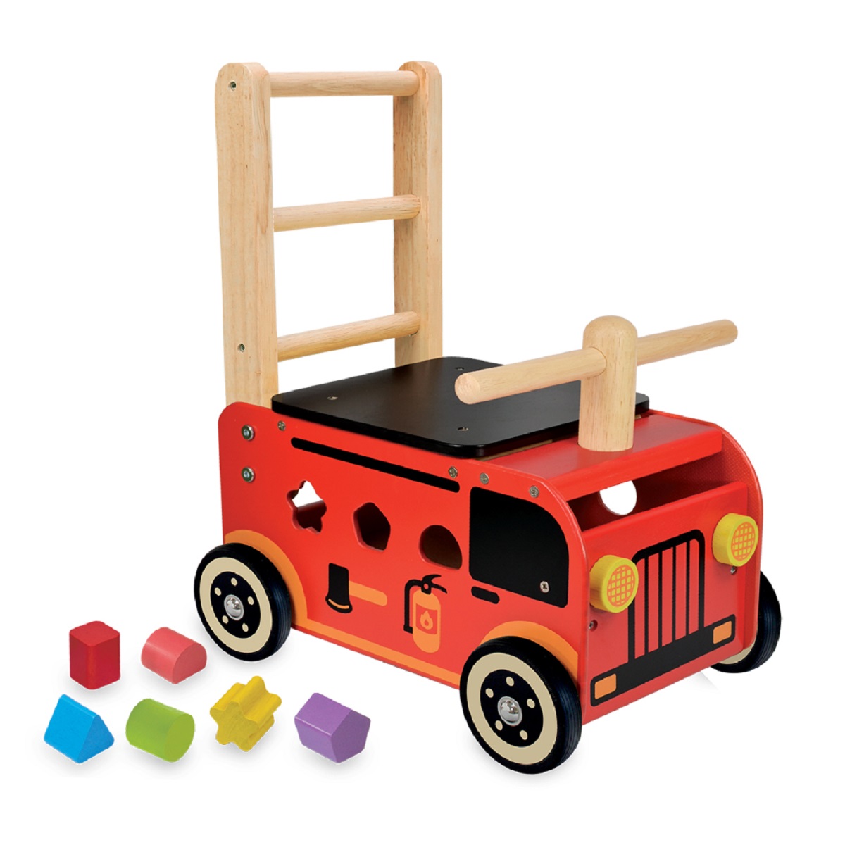 感謝価格】 ウォーカー ライド 消防車 手押し車 木製玩具 知育玩具 1歳から 乗用玩具 遊具 おもちゃ 木のおもちゃ 木製 出産祝い A10861  学研ステイフル