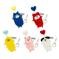 ＼8月5日発売新商品／ macaroni edge×mojojojo コラボ 毛糸 キーケース ホワイト / レッド / ピンク / …