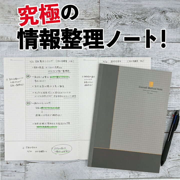 楽天市場 公式 コーネルメソッドノート ｂ５ 綴じ 方眼 5mm D 勉強 学び 仕事 会議 ノート術 学研ステイフル 学研ステイフル 楽天市場店