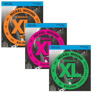 D'Addario ベース弦 XL Nickel Round Wound (Short)〈ダダリオ/EXL160S・EXL170S・EXL220S〉