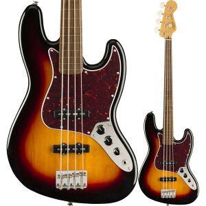 �y2/5-9 P5or10�{�I(�ꕔ�ΏۊO)�zSquier by Fender Classic Vibe '60s Jazz Bass Fretless, Laurel Fingerboard, 3-Color �y�X�N���C���[�t���b�g���X�E�W���Y�x�[�X�z