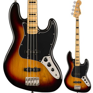 Squier by Fender Classic Vibe '70s Jazz Bass, Maple Fingerboard, 3-Color Sunburst�y�X�N���C���[�W���Y�E�x�[�X�z