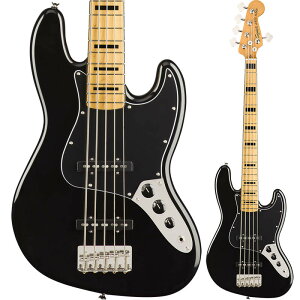 Squier by Classic Vibe '70s Jazz Bass V, Maple Fingerboard, Black�y�X�N���C���[5���W���Y�E�x�[�X�z