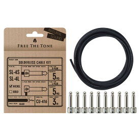 Free The Tone SL-4SL-NI-55K CU-416用ソルダーレスプラグキット　S&Lプラグ各5個 / CU-416ケーブル3m ニッケル〈フリーザトーン〉