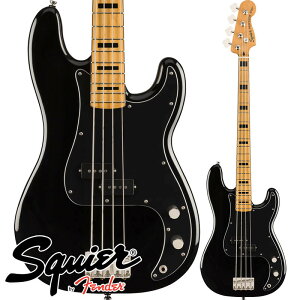 Squier by Fender Classic Vibe '70s Precision Bass, Maple Fingerboard, Black�y�X�N���C�A �t�F���_�[�E�v���V�W�����x�[�X�z