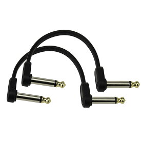 D'Addario PW-FPRR-204OS Flat Patch Cable, 4in Offset Right Angle 2PK 10cm パッチケーブル〈ダダリオ〉