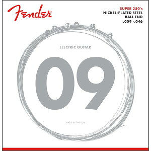 Fender Super 250 Guitar Strings, Nickel Plated Steel, Ball End, 250LR.009-.046 GLM^[qtF_[r