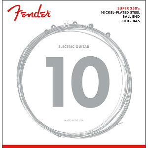 Fender Super 250 Guitar Strings, Nickel Plated Steel, Ball End, 250R.010-.046 GLM^[qtF_[r