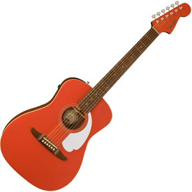 Fender Malibu Player, Walnut Fingerboard, White Pickguard, Fiesta Red エレアコ〈フェンダー〉