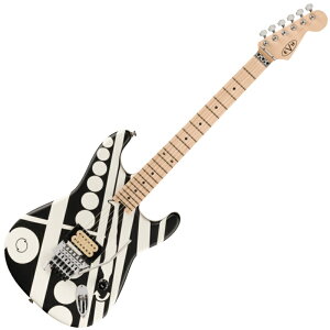 EVH Striped Series Circles, Maple Fingerboard, White and Black GLM^[