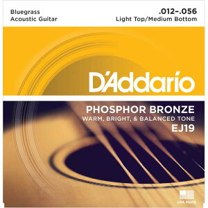 D'Addario EJ19 Bluegrass�FLight Top/ Medium Bottom �A�R�[�X�e�B�b�N�� Phosphor Bronze Round Wound �_�_���I