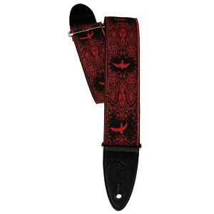 PRS 2" Guitar Strap, Custom Jacquard Birds Fleur, Red M^[XgbvqPaul Reed Smith/|[[hX~Xr