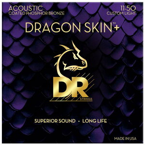 DR STRINGS DAP-11 11-50 CUSTOM LIGHT DRAGON SKIN+ Phosphor Bronze アコースティックギター弦