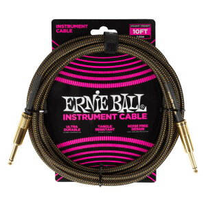ERNIE BALL 6428 Braided Cable PAY DIRT 10ft S/S �P�[�u�� �A�[�j�[�{�[��