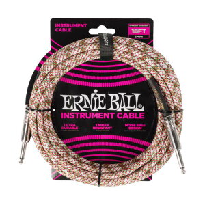 ERNIE BALL 6430 Braided Cable EMERALD ARGYLE 18ft S/S �P�[�u�� �A�[�j�[�{�[��