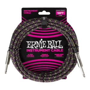 ERNIE BALL 6431 Braided Cable PURPLE PYTHON 18ft S/S �P�[�u�� �A�[�j�[�{�[��