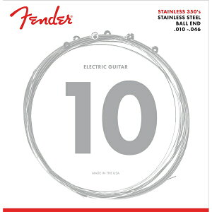 Fender Stainless 350's Guitar Strings, Stainless Steel, Ball End, 350R Gauges .010-.046 エレキギター弦〈フェンダー〉