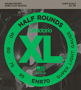 D'Addario ベース弦 HALF ROUNDS (SEMI-FLAT WOUND)ENR70〈ダダリオ〉