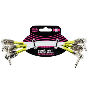 ERNIE BALL 6052 6" FLAT ANGLE / FLAT ANGLE PATCH CABLE 3-PACK - WHITE �p�b�`�P�[�u�� �A�[�j�[�{�[��