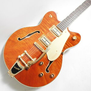 Gretsch Electromatic LTD Flame Okoume Broadkaster Double-Cut with Bigsby, Roundup OrangeqOb`r