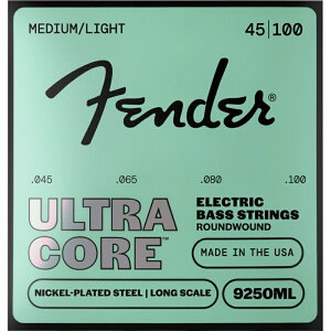 Fender 9250 Ultracore Bass Strings, Nickel Plated Steel, Ball End, 9250ML Gauges .045-.100 �x�[�X�� �t�F���_�[