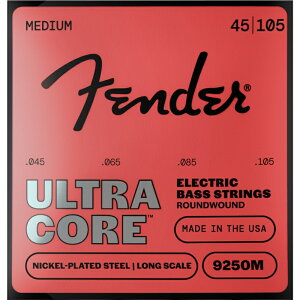 Fender 9250 Ultracore Bass Strings, Nickel Plated Steel, Ball End, 9250M Gauges .045-.105 �x�[�X�� �t�F���_�[
