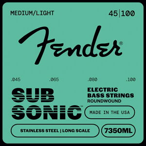 Fender Stainless 7350's Bass Strings, Stainless Steel Roundwound, Long Scale, 7350ML .045-.100 �x�[�X�� �t�F���_�[