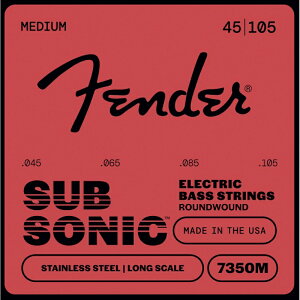 Fender Stainless 7350's Bass Strings, Stainless Steel Roundwound, Long Scale, 7350M .045-.105 �x�[�X�� �t�F���_�[