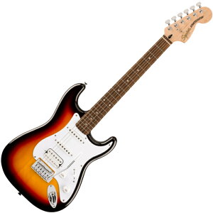 Squier by Fender Affinity Series Stratocaster Junior HSS, Laurel Fingerboard, White Pickguard, 3-Color Sunburst �X�N���C���[