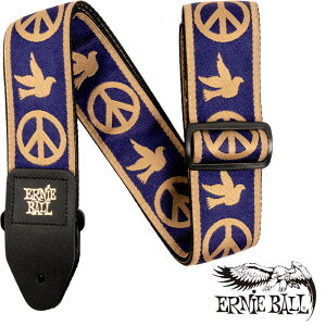 ERNIE BALL NAVY BLUE AND BEIGE PEACE LOVE DOVE JACQUARD STRAP[#4699] �A�[�j�[�{�[��