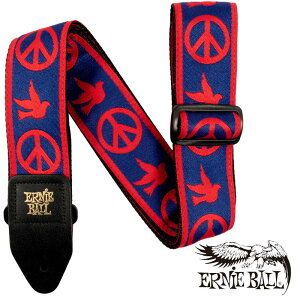 ERNIE BALL RED AND BLUE PEACE LOVE DOVE JACQUARD STRAP[#4698] �A�[�j�[�{�[��