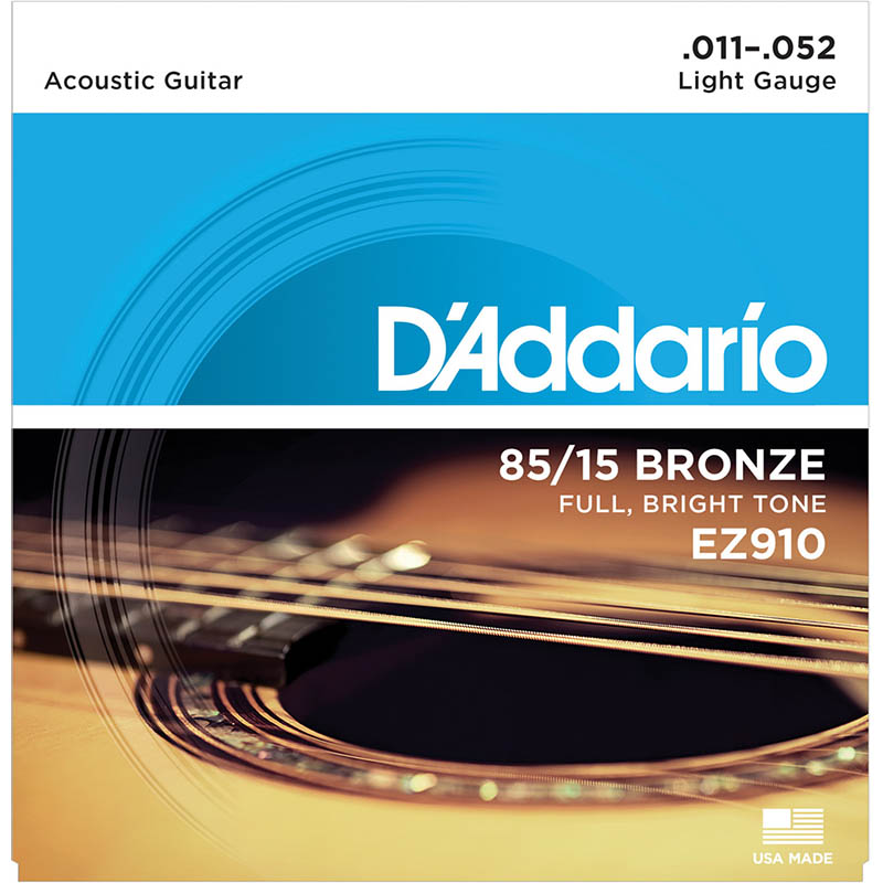 D'addario EZ910 Light 85 15 AMERICAN BRONZE アコースティックギター弦 〈ダダリオ〉