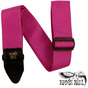 ERNIE BALL #5355 RASPBERRY & BLACK POLYPRO GUITAR STRAP �X�g���b�v �A�[�j�[�{�[��
