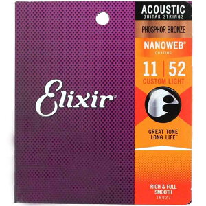 Elixir 16027 ACOUSTIC NANO WEB Phosphor Bronze Custom Light 11-52 AR[XeBbNM^[qGNT[r