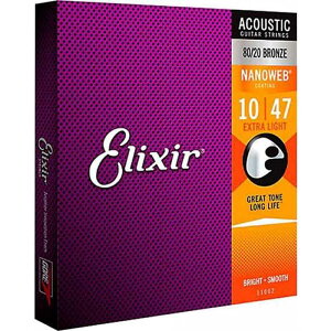 Elixir 11002 ACOUSTIC NANOWEB Extra Light 10-47 AR[XeBbNM^[qGNT[r