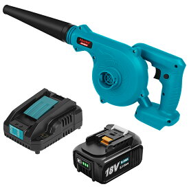 充電式 ブロワ マキタ 18V 互換 バッテリー マキタ 互換 充電器 DC18RC 3点セット ブロア ブロアー 充電式 コードレス 一台二役 集じん機能付き 集塵 落ち葉 洗車 水切り 掃除機 無段変速 風量調整 BL1830 B81860 BL1890 マキタ バッテリー対応