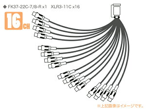CANARE カナレ 16S1F2 ◆ 16ch セパレートコード ・FK37-22C-7/8-R x1 XLR3-11C×16