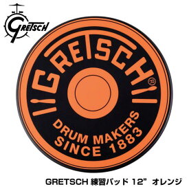 GRETSCH ( グレッチ ) 練習用パッド GREPAD12O / 12"PAD ORANGE ロゴ プリント トレーニングパッド 【在庫有り 】 ドラム スネア 練習パッド 吹奏楽 基礎練習 ドラム練習 軽音楽部