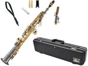 Antigua AeBOA SS4290 p[x BG \vmTbNX ubN S[h soprano saxophone powerbell Black nickel body gold finish keys@kC  s