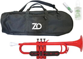ZO ( ゼットオー ) トランペット TP-01BK レッド 新品 アウトレット プラスチック 管楽器 trumpet RED バルブオイル セット A 　北海道 沖縄 離島 同梱不可