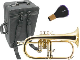 J Michael ( Jマイケル ) FG-500 フリューゲルホルン ラッカー ゴールド 管楽器 本体 B♭ Flugelhorn ミュート セット D　北海道 沖縄 離島不可